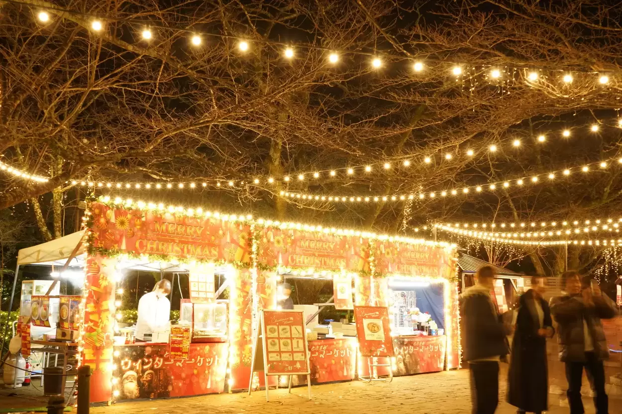 イルミもグルメも欲張れる【時之栖ウィンターマーケット】きらめく光の中で “肉肉しい” 熱々グルメと「冬のごほうび」探し♪