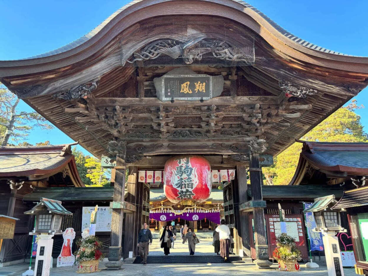 【波動】日本三稲荷 竹駒神社 御神紋『抱き稲』白磁 金運・商売繁盛 88888 金運爆上がり！【午年最強初詣スポット】干支の大絵馬！限定御朱印