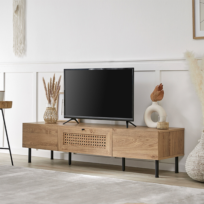 ラタン調　スチール脚テレビ台.jpg