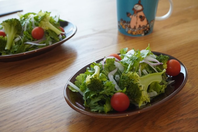 たなばたけ春菊サラダ実食.JPG