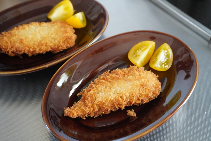 コストコアジフライ食.JPG