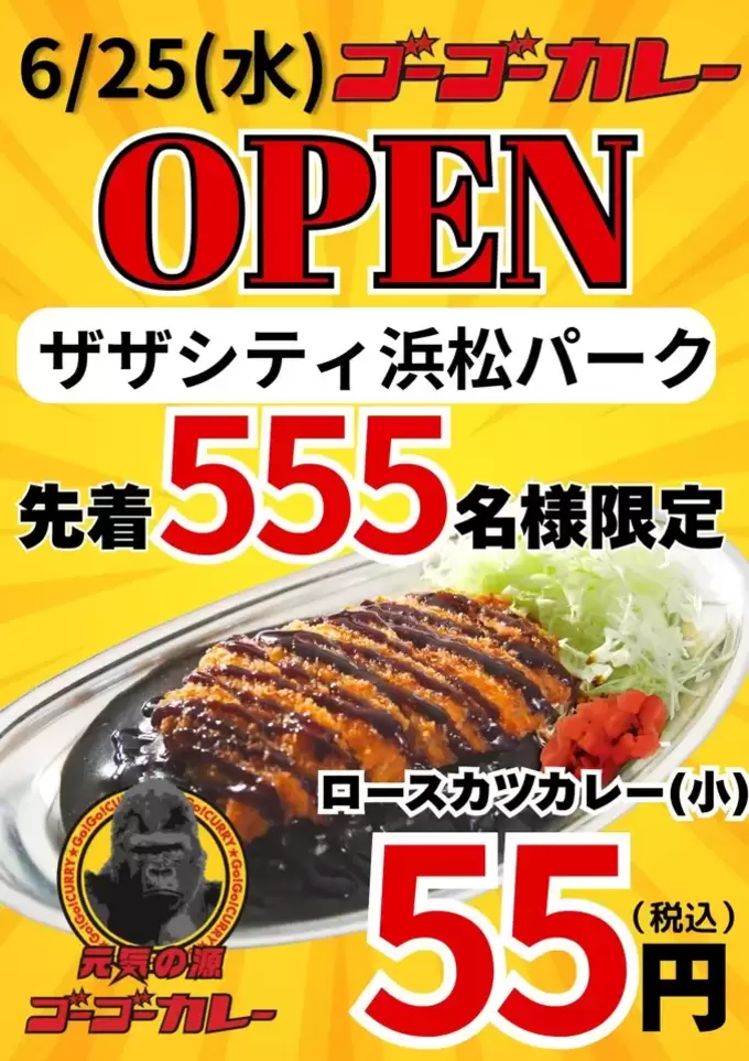 ありえない衝撃価格！【ロースカツカレー55円】「オープン記念」「初日だけ（泣）」【金沢カレー専門店】待望のオープン