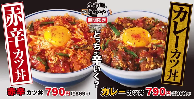 無くなり次第終了！もう普通の“かつ丼”卒業！？【かつや】“旨辛”or“カレー”が激ウマ【期間限定】絶対食べたい♡2メニュー