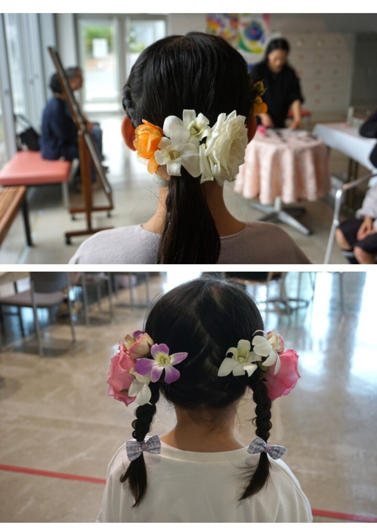 フラワーヘアー体験
