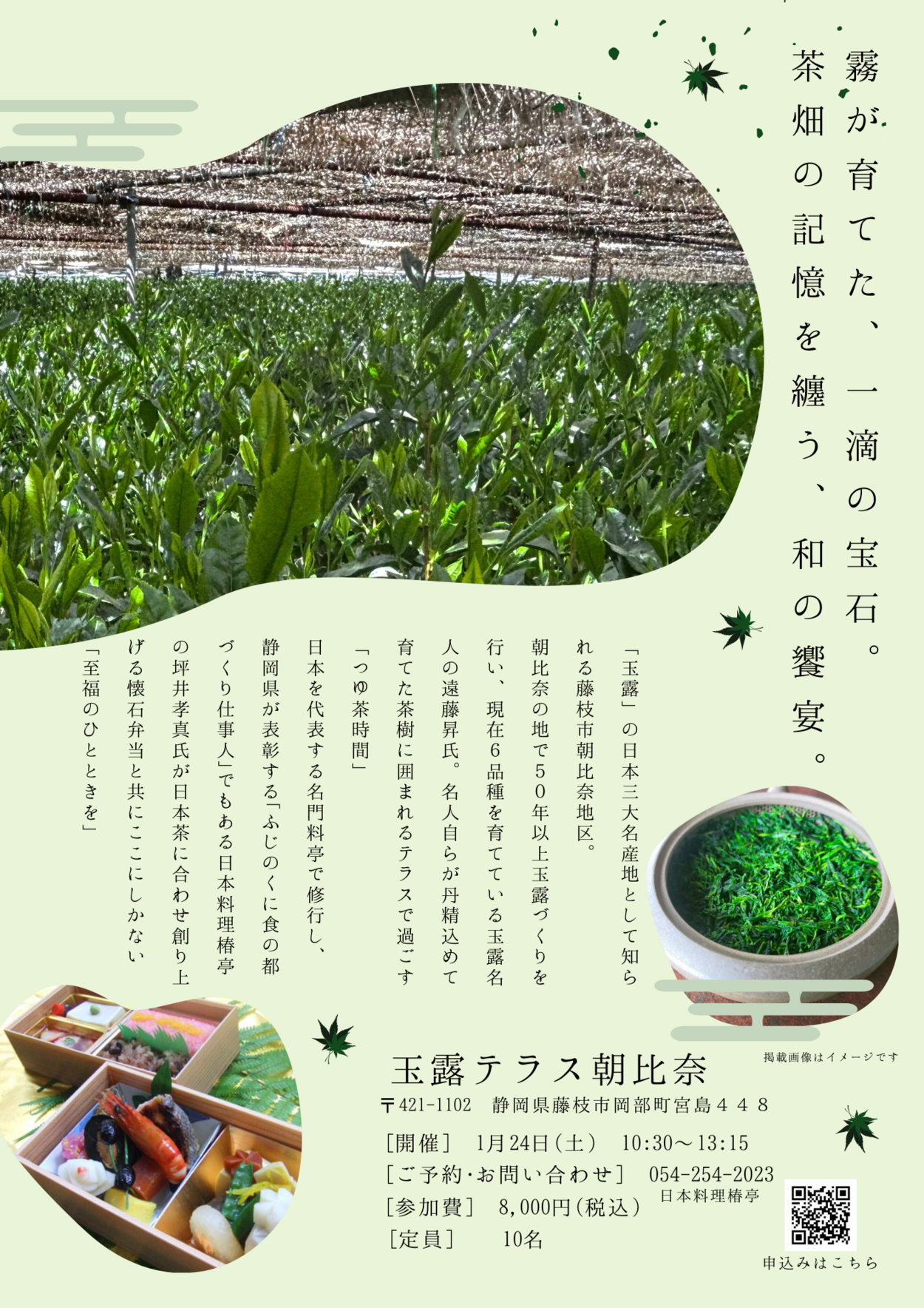 霧が育てた、一滴の宝石。茶畑の記憶を纏う、和の饗宴。